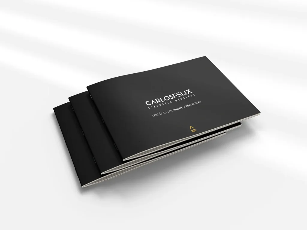 Diseño de la portada del dossier informativo de Carlos Félix Weddings